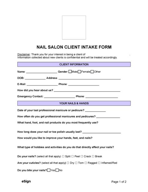 Free Esthetician Facial Client Intake Form PDF Word