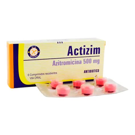 Actizim Azitromicina 500mg Caja De 6 Comprimidos Recubiertos Punto