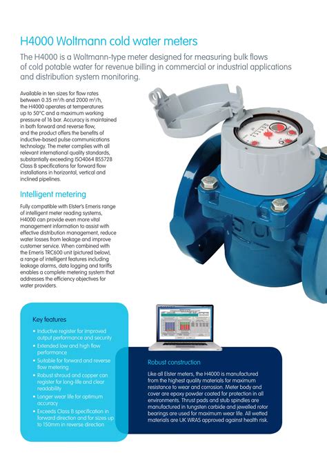 Elster H4000 Woltmann Cold Water Meter Brochure PDF