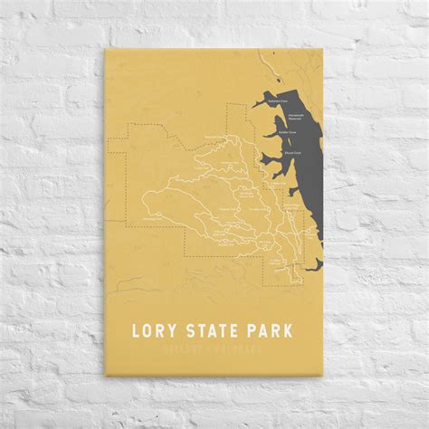 Lory State Park Colorado Map Canvas Print (Yellow) – Horsetooth'd