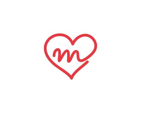 Beautiful M Letter In Heart