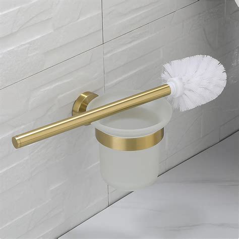 Toilet Brush Bathroom Hardware Set Brushed Gold Toilet