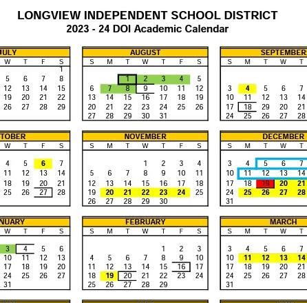 Longview School District 2024 School Calendar - Cordi Dolores