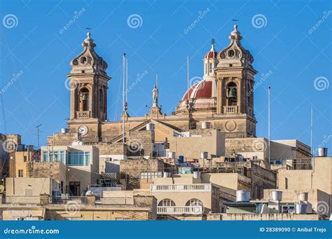 Basilica of Senglea in Malta. Stock Photo - Image of island, dome: 28389090