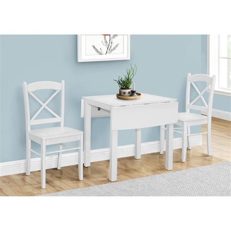 Rectangular Wood Transitional Drop Leaf Dining Table – 47” – White ...