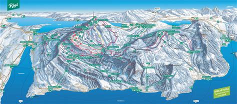 BERGFEX Piste Map Rigi Panoramic Map Rigi Map Rigi