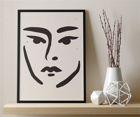 Black and White Abstract Face Printable Poster Modern Wall Art Decor - Etsy