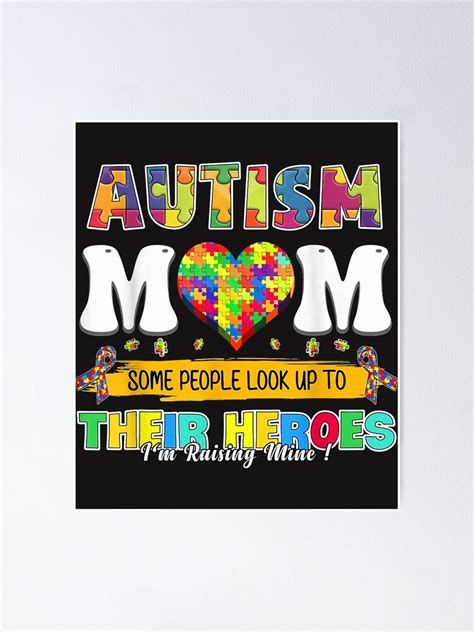 Autism Awareness Autism Mom Life Messy Hair Bun Mothers Day Poster