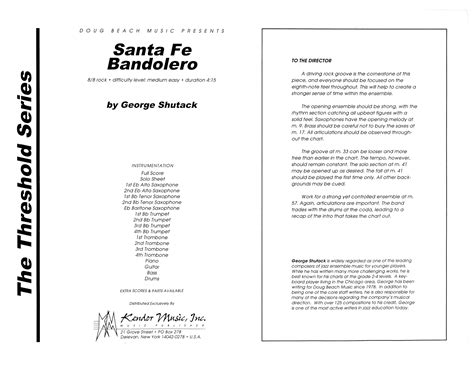 Santa Fe Bandolero Sheet Music George Shutack Jazz Ensemble