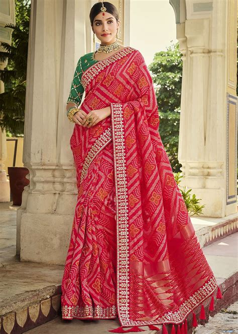 Red Gota Patti Work Silk Bridal Saree Latest 4037sr12