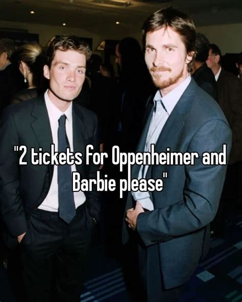 2 Tickets For Oppenheimer And Barbie Please Barbie Vs Oppenheimer