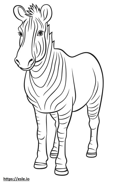 Zebra Friendly Coloring Page