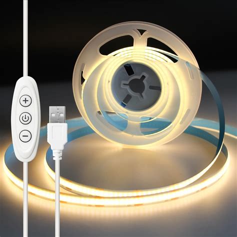 Inextstation V Usb Cob Led Strip Light Warm White K Ft M