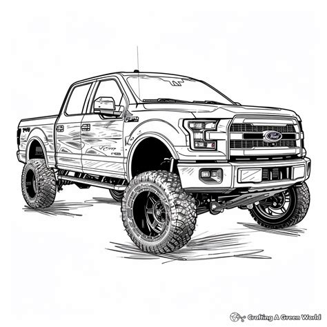 Diesel Truck Lifted Truck Coloring Pages Free And Printable