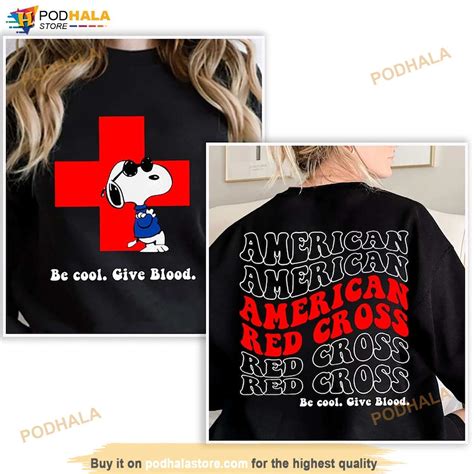 Be Cool Give Blood American Red Cross Snoopy Shirt Donate Blood T