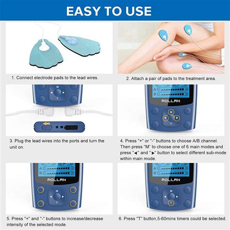 TENS Unit EMS Muscle Stimulator 24 Modes Mollan Dual Channel Muscle