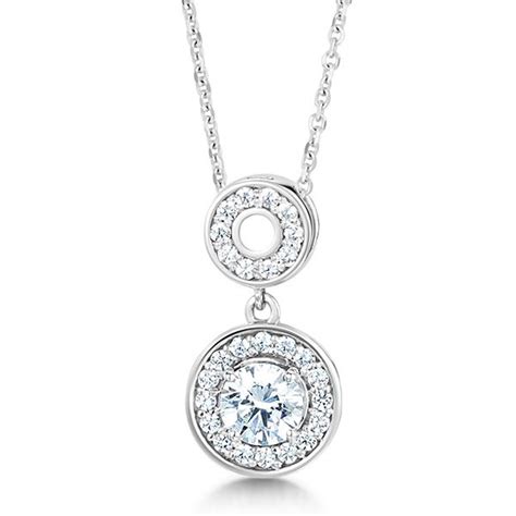 Round Brilliant Cut Double Halo Diamond Pendant