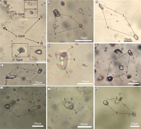 Photomicrographs Of Representative Fluid Inclusions In Quartz In The