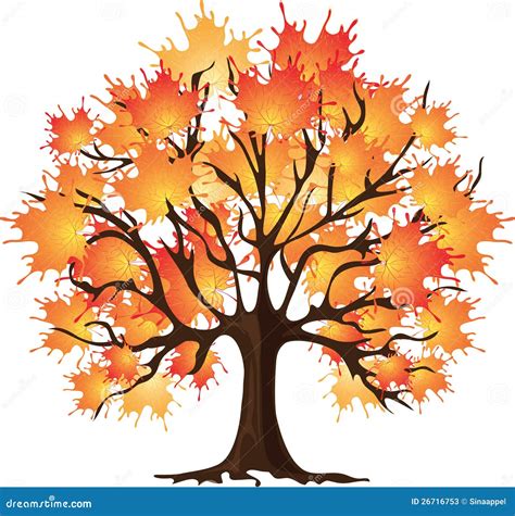 Art Autumn Tree Maple Vector Illustration Stock Photos Image