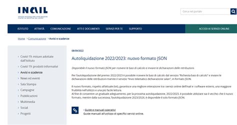 Autoliquidazione Inail Disponibile Il Nuovo Formato Json Per