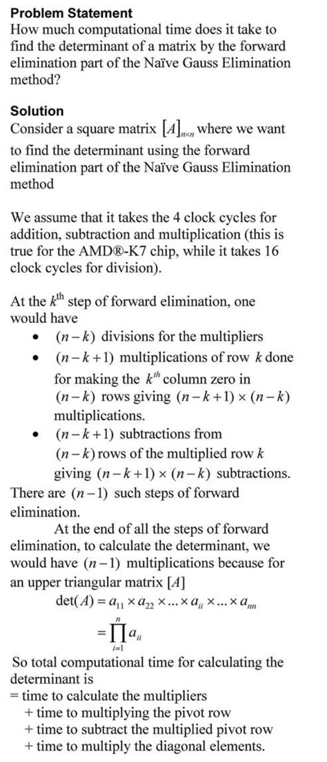 Simultaneous Linear Equations Numerical Methods Guy