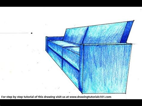 How To Draw A One Point Perspective Couch Step By Step Very Easy