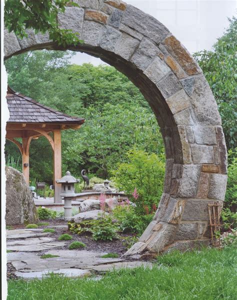 Garden Stone Arch Gate Modern Timber Frame Arch Gate Stone Arch