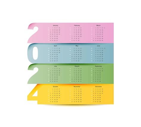 Premium Vector Creative Calendar For 2024 With Week Starting On Sunday