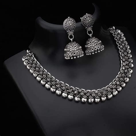 Bollywood Oxidised Silver Plated Handmade Jewellery Set Party Wear