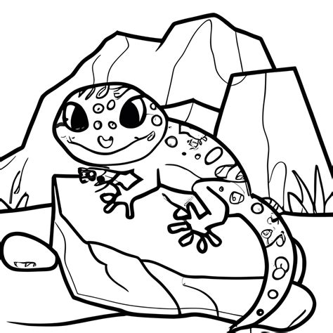 Leopard Gecko Colouring Pages Sketch Coloring Page