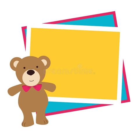 Teddy Bear Scrapbook Frame Template Stock Illustration Illustration