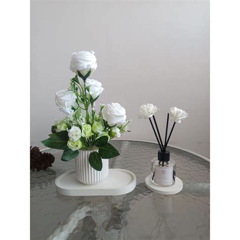 jual hiasan rangkaian bunga artificial hiasan meja kantor hiasan