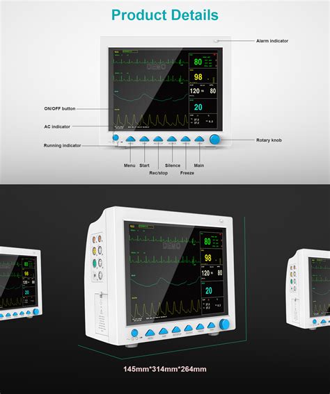 CONTEC CMS8000 Patient Monitor Nibp Spo2 T ECG Oxyaider