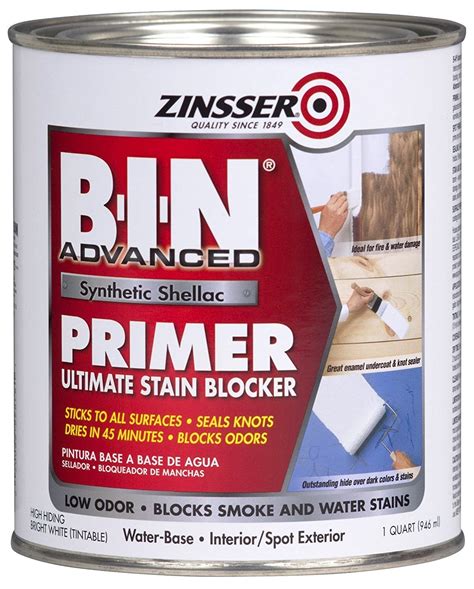 Buy the Zinsser 271009 BIN Synthetic Shellac Primer, White ~ Quart | Hardware World