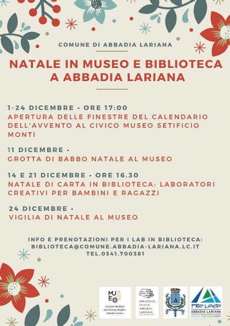 Abbadia Lariana Natale In Museo E Biblioteca Abbadia Lariana