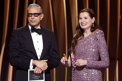 Ex-spouses Geena Davis, Jeff Goldblum reunite at SAG Awards