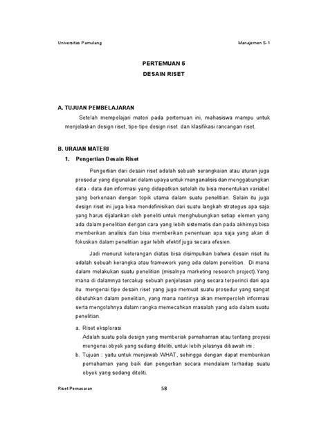 Pertemuan 05 Desain Riset Pdf