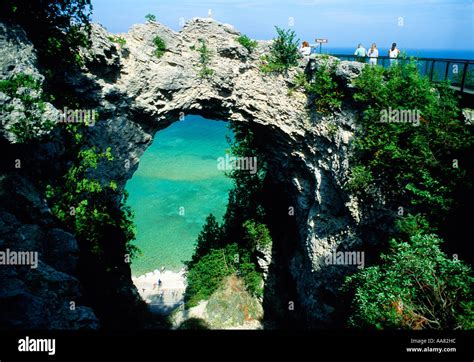 Mackinac Island Michigan Arch Rock Stock Photo Alamy