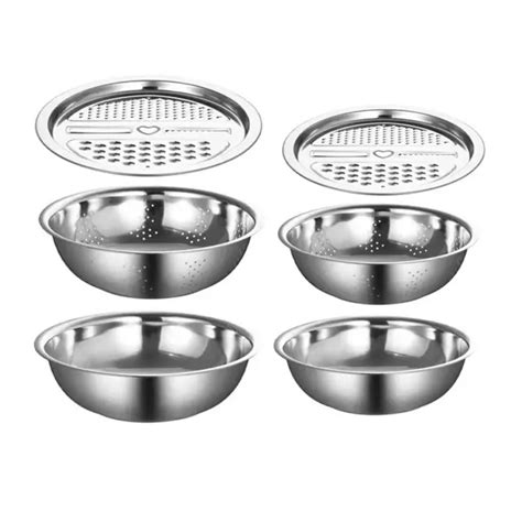 Piece Stainless Steel Basin With Grater Vegetable Cutter Kitchen