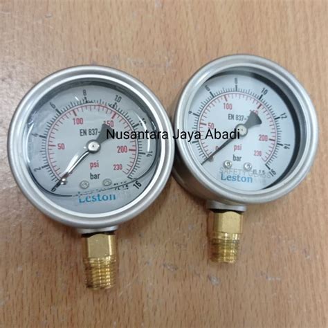 Jual Pressure Gauge Manometer Raket Bottom Stainless 16 Bar 230 Psi