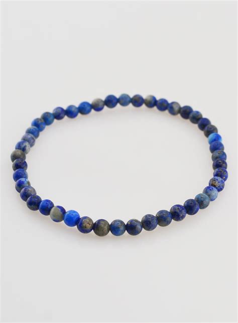 Bracelet En Pierre Naturelle De Lapis Lazuli Mm La Boutique Des