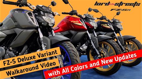 Yamaha Fz S V Deluxe Variant Walkaround Video All Color Price