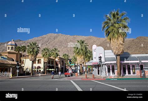 Downtown Palm Springs California On Indian Canyon Drive Stock Photo