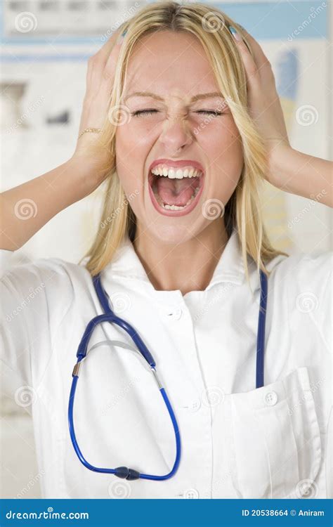 Stressed Doctor Screaming Stock Photo Image Of Medicine 20538664