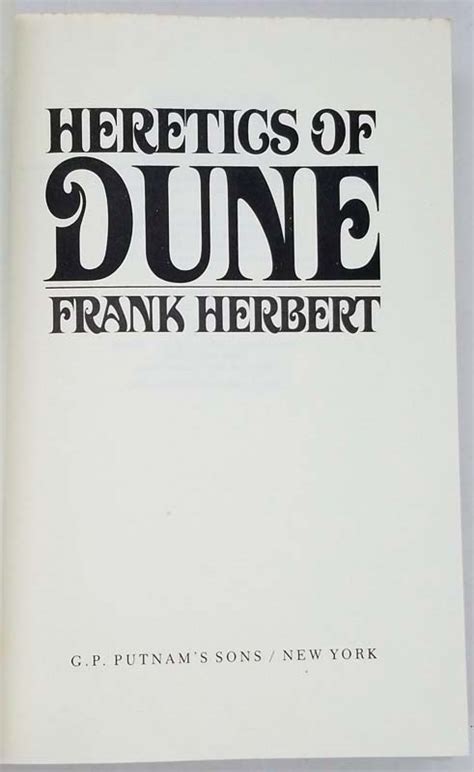 Heretics Of Dune Frank Herbert Rare First Edition Books