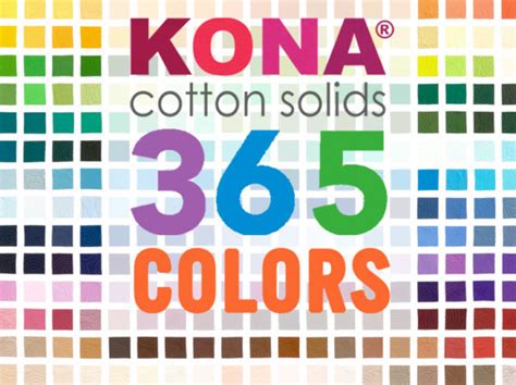 Kona Cotton Color Card - Stonemountain & Daughter Fabrics