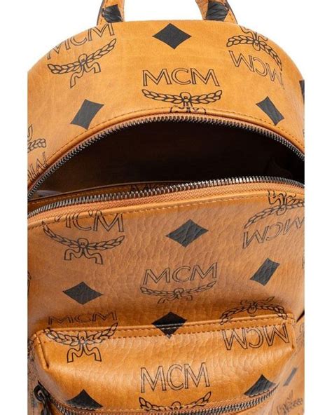 MCM Backpack With Logo in Natural | Lyst