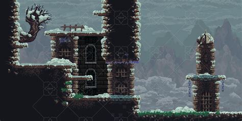 Pixel Fantasy Snowy Mountains Gamedev Market