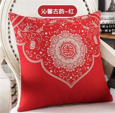 Chinese Style Cushion Covers Flower Printed Decorative Pillows New Year