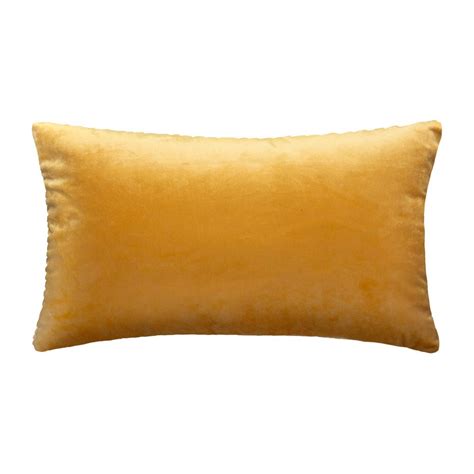 Coussin rectangulaire velours Rita Jaune ocre Déco textile Eminza